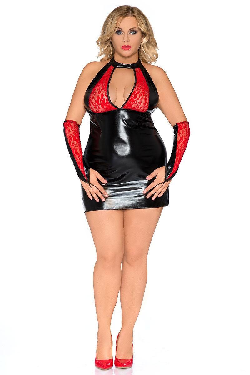 schwarz/rotes Chemise Z/5009 von Andalea schwarz/rotes Chemise Z/5009 von Andalea